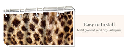 Brown Leopard Shower Curtain Cheetah Animal Print Blackout Polyester Machine Washable Hooks 72x72 Modern Bathroom Decor