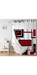 4-Piece Checkered Gingham Retro Waterproof Shower Curtain Set Non-Slip Bath Rug 12 Hooks Soft Fabric for Bathroom Use