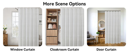 White Boho Farmhouse Modern Shower Curtain Set Waterproof Polyester Neutral Textured 72Wx72L Inches 12 Plastic Hooks
