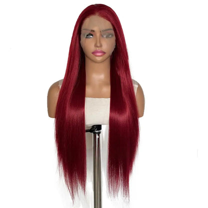 FX-HA07 Premium Blend Hair Wig Long Straight Black High Quality Invisible Transparent 13*4 Lace Frontal Wig Lace Front Wigs