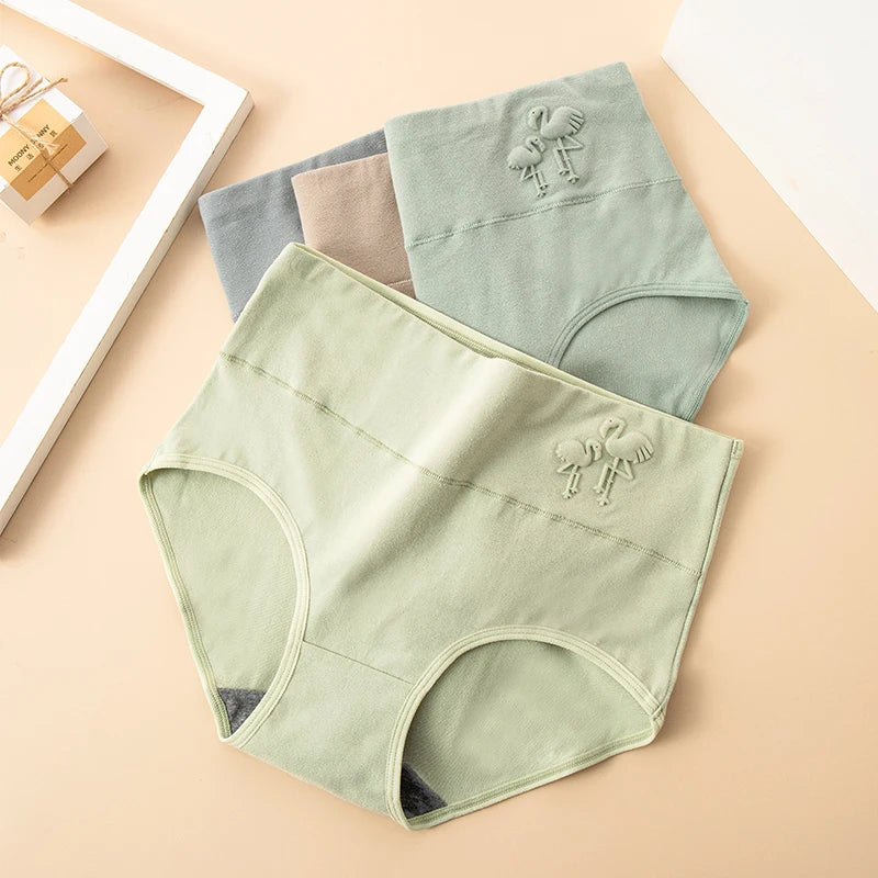 4Pcs/Set Plus Size Women Panties High Waist Body Shaper Underwear Soft Cotton Briefs Grils Panty Sexy Underpants Female Lingerie