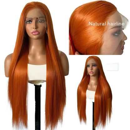 FX-HA07 Premium Blend Hair Wig Long Straight Black High Quality Invisible Transparent 13*4 Lace Frontal Wig Lace Front Wigs