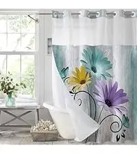 Hookless Shower Curtain Liner Set Teal Semi-Sheer Waterproof Washable 72x75 Inch Bathroom Decor
