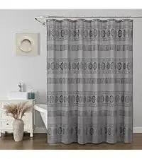 Grey Boho Farmhouse Elegant Washable Sheer Lace Shower Curtain Set 72Wx72L with 12 Plastic Hooks