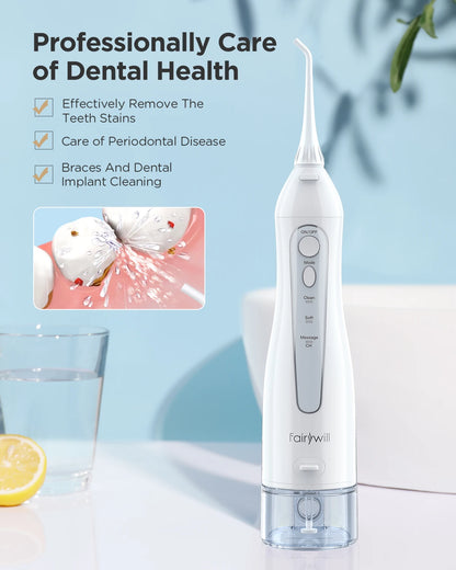 Fairywill Electric Sonic Toothbrush &amp; Water Flosser USB Charge Waterproof 5 Modes 3 Brush Heads Toothbrushes Teeth Cleaner