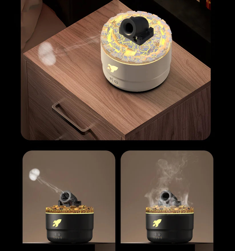 New Product Ideas 2024 Cannon Humidifier lava Jellyfish Volcano 7 Color Flame Home Portable Desktop Essential Oil Aroma Diffuser