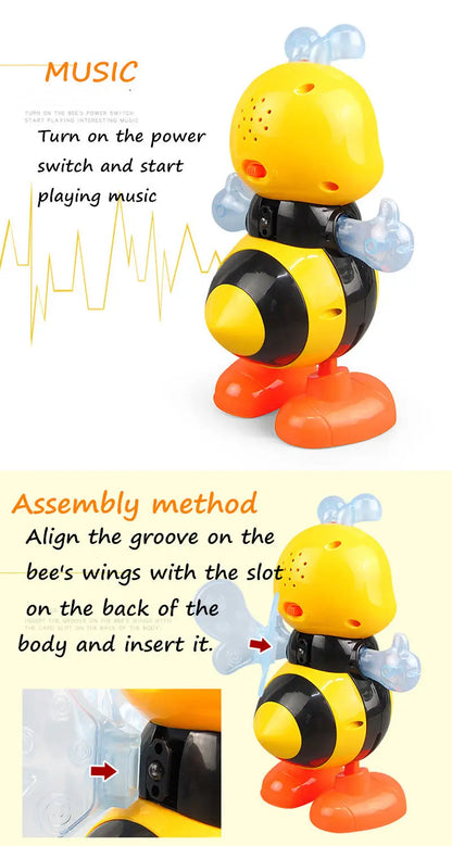 Kawaii Dancing Bee Toys Musical Interactive Bees With Lights And Music Educational Cartoon Toys For Adults Music Toy Gifts