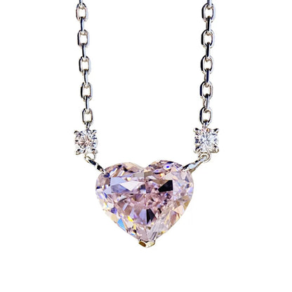 Shinning Heart cut Lab Diamond Pendant 100% Real 925 Sterling Silver Wedding Pendants Necklace For Women Bridal Choker Jewelry