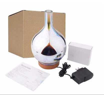3D Creative Glass Essential Oil Diffuser with 200ml Capacity Aroma Mist Humidifier for Hotels US Plug