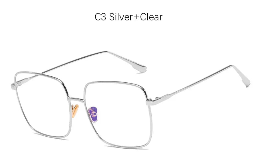 Classic Square Transparent Glasses Frame Women Fashion Brand Anti Blue Light Eyeglasses Ladies Vintage Trendy Sunglasses