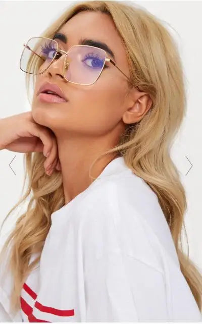 Classic Square Transparent Glasses Frame Women Fashion Brand Anti Blue Light Eyeglasses Ladies Vintage Trendy Sunglasses