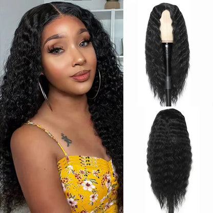 Futura Fiber Synthetic Wig Ready to Ship Wholesale Long Curly Lace Front Wig for Women Custom Logo OEM Service