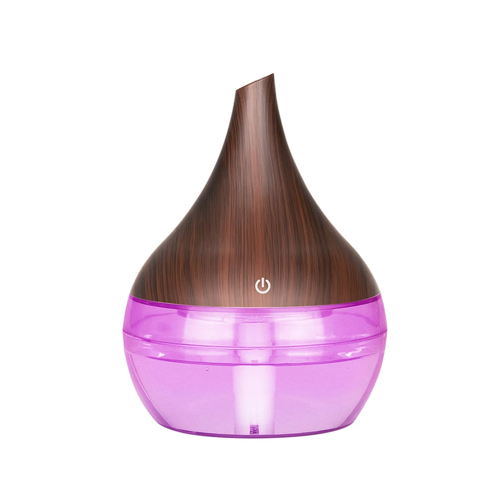 300ml Humidifier Electric Aroma Air Diffuser Wood Ultrasonic Air Humidifier Essential Oil Aromatherapy Cool Mist Maker For Home