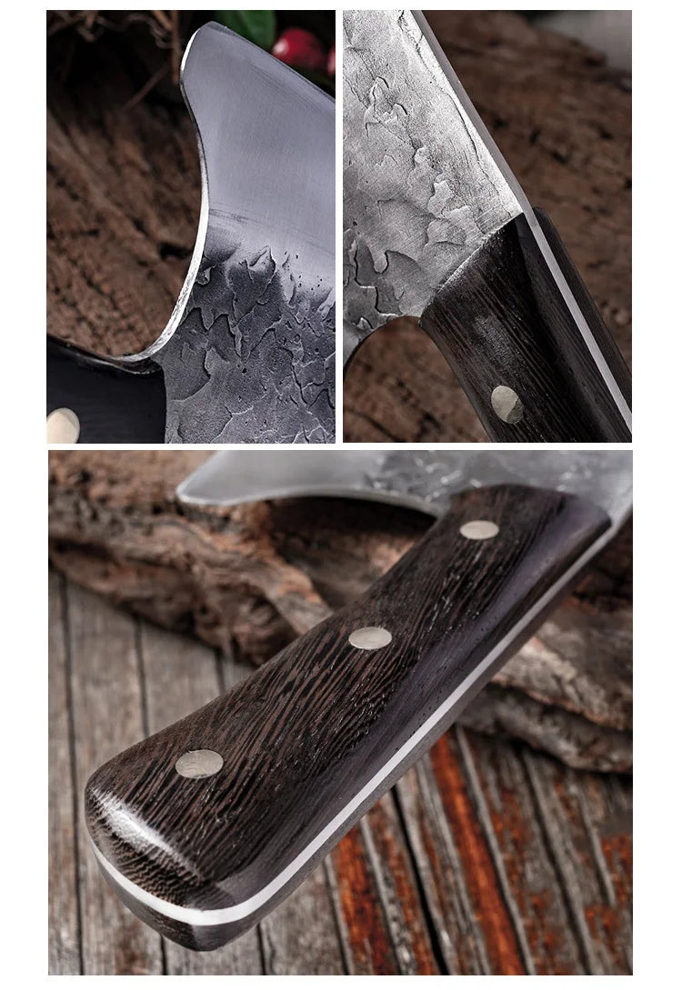 5CR15 Handmade Chopping Cleaver Butcher Knife High Carbon Steel Kitchen Chef Knife Sets Forged Blade Cooking Knives Set Cleaver