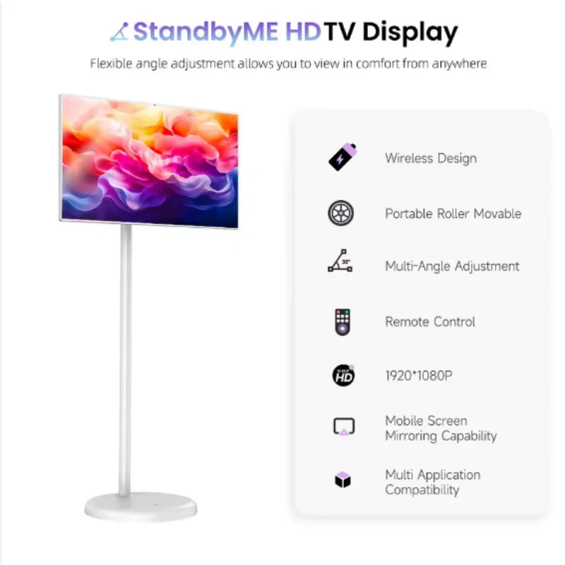 OFD 21.5 Inch LCD LED White Mobile Tablet PC Battery Rotatable Touchscreen Monitor Android 15 Interactive Smart Display Learning