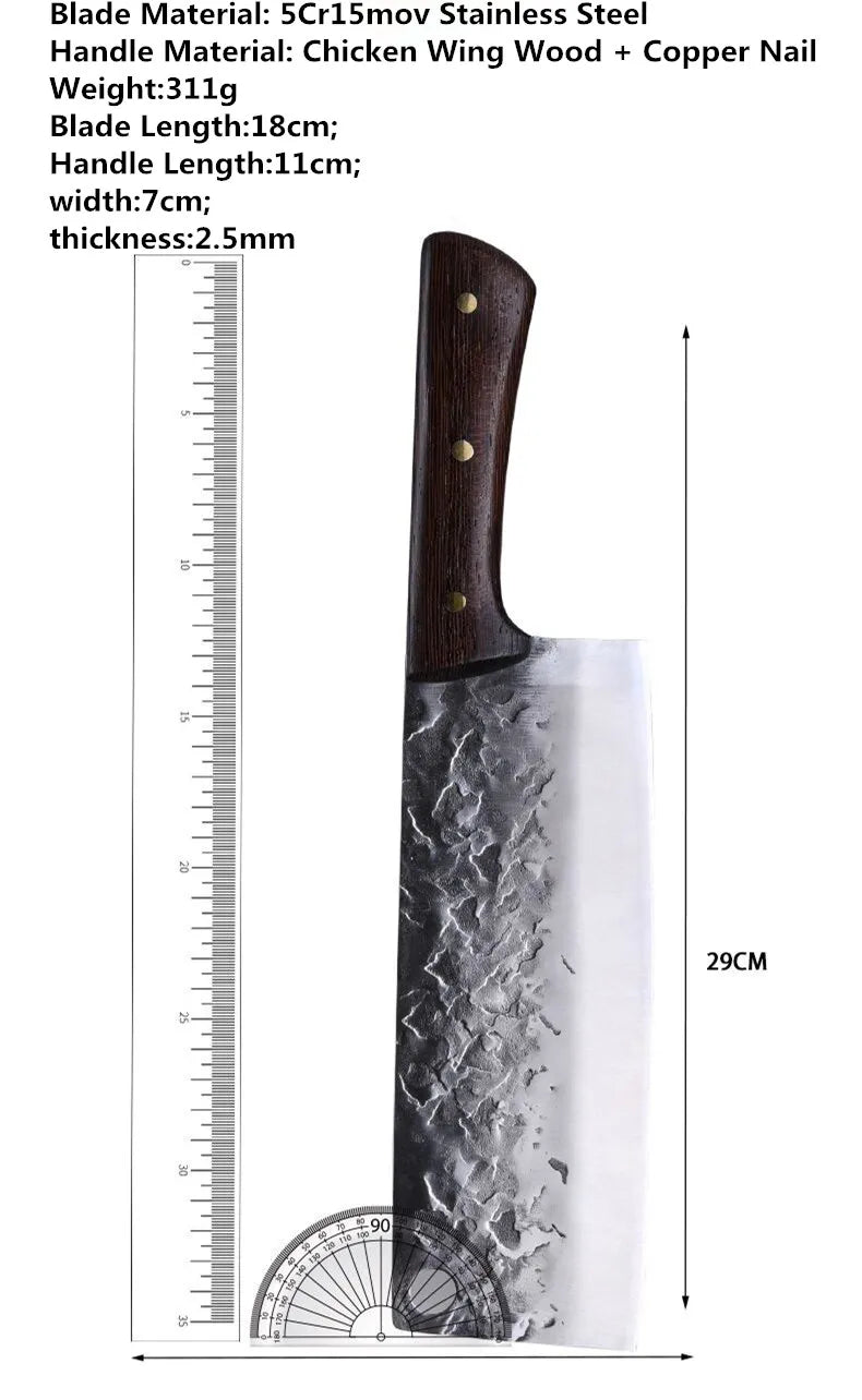 5CR15 Handmade Chopping Cleaver Butcher Knife High Carbon Steel Kitchen Chef Knife Sets Forged Blade Cooking Knives Set Cleaver