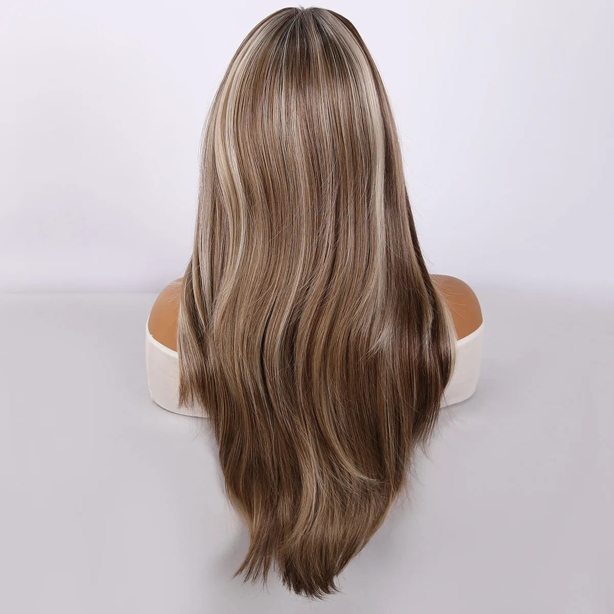 2025 Hot Sale 13*5 Front Wig Fashion Temperament Golden Brown Gradient Straight Hair Wig in the Future Daily Wear SM9123B