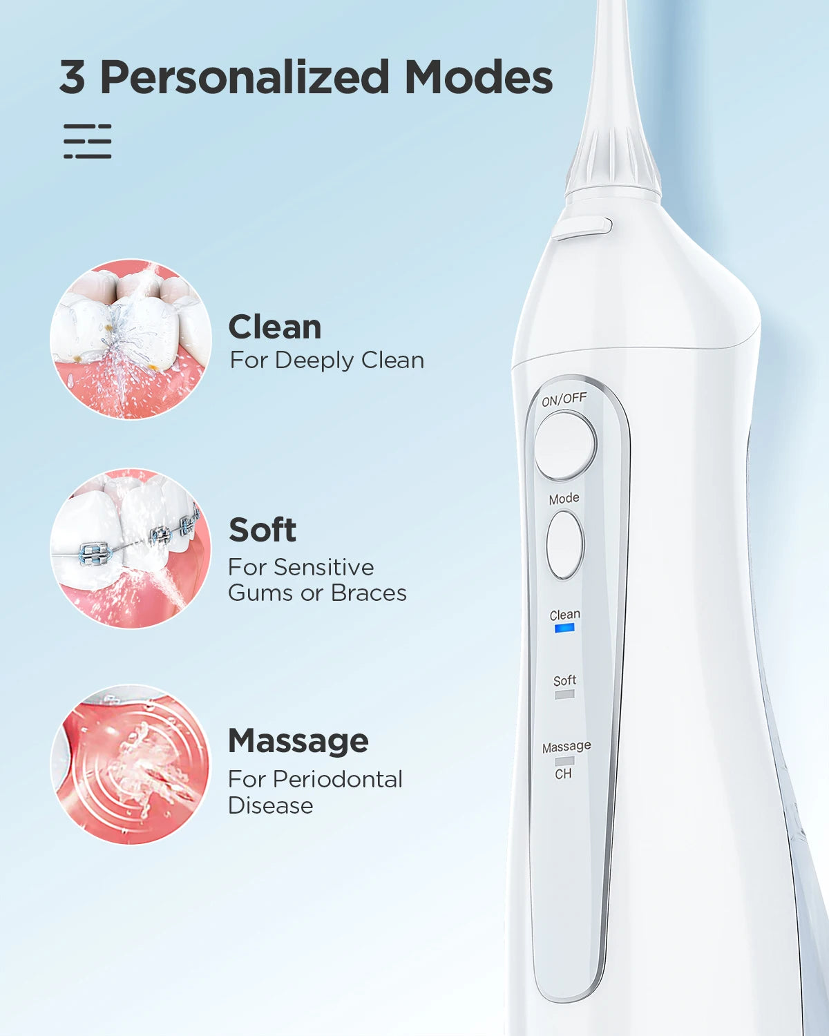 Fairywill Electric Sonic Toothbrush &amp; Water Flosser USB Charge Waterproof 5 Modes 3 Brush Heads Toothbrushes Teeth Cleaner
