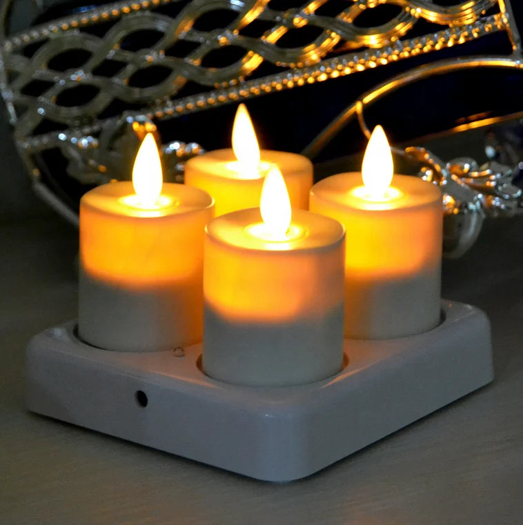 LED Mini Smokeless Restaurant Light Tealight Candle Set for Home Decoration