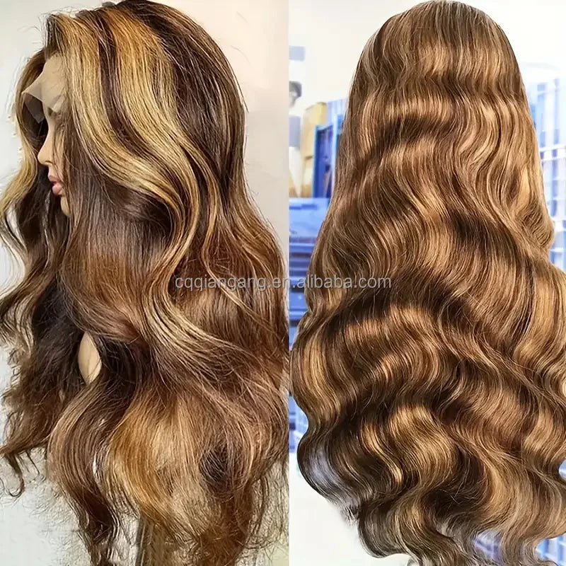 KEMY HAIR Synthetic Lace Front Wig13*4 Hd Heat Resistant Hair Highlight Blend Wig Loose Wave Pre Plucked Wigs for Black Women
