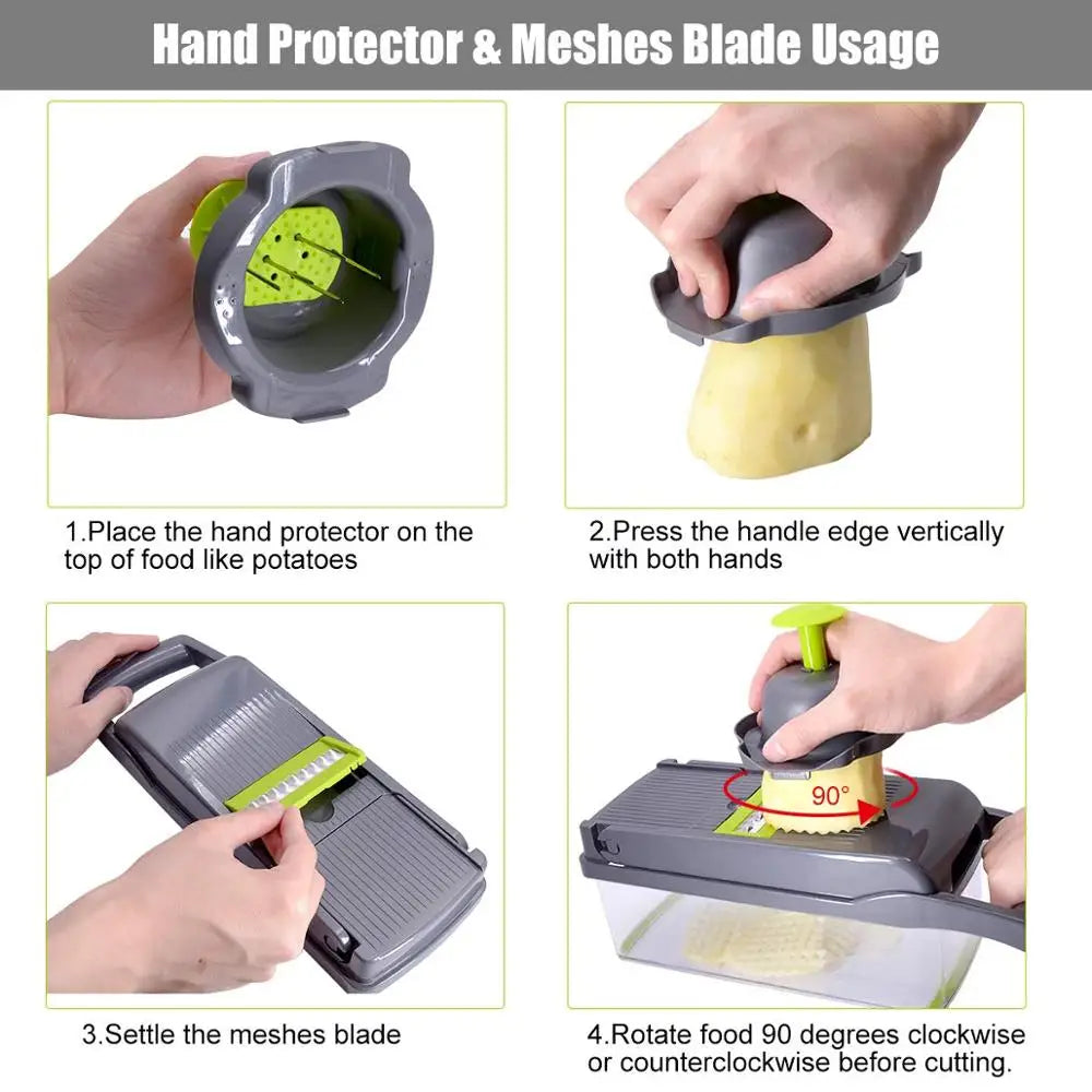 7-in-1 Vegetable Chopper &amp; Grater Set with Storage Container