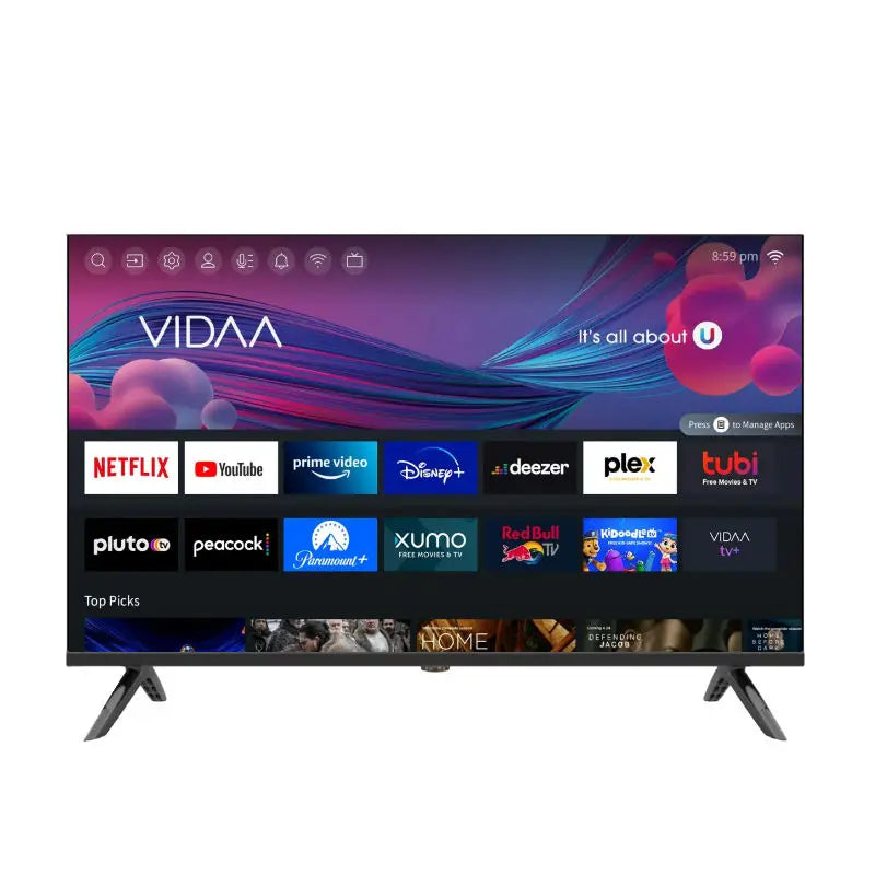 Customizable 55-Inch 4K QLED Smart Android TV with Wi-Fi HDR 75Hz Black Finish for Hotel Use