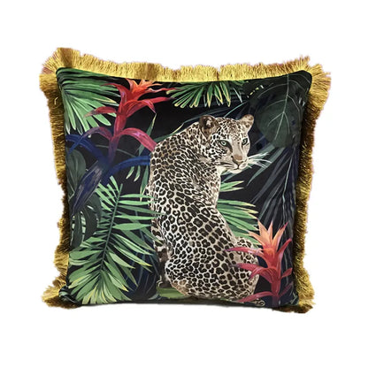 Modern Nordic Style Square Velvet Pillow Covers Soft Polyester Filled Removable Washable Woven Animal/Solid Pattern Decor