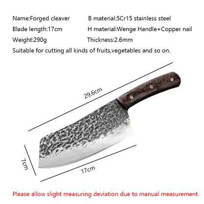 5CR15 Handmade Chopping Cleaver Butcher Knife High Carbon Steel Kitchen Chef Knife Sets Forged Blade Cooking Knives Set Cleaver