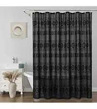 White Boho Farmhouse Modern Shower Curtain Set Waterproof Polyester Neutral Textured 72Wx72L Inches 12 Plastic Hooks