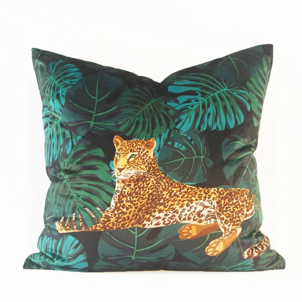Modern Nordic Style Square Velvet Pillow Covers Soft Polyester Filled Removable Washable Woven Animal/Solid Pattern Decor