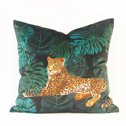 Modern Nordic Style Square Velvet Pillow Covers Soft Polyester Filled Removable Washable Woven Animal/Solid Pattern Decor