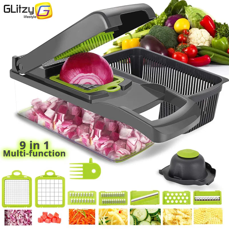 7-in-1 Vegetable Chopper &amp; Grater Set with Storage Container