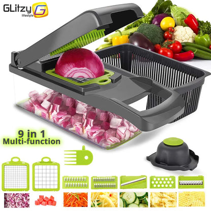 7-in-1 Vegetable Chopper &amp; Grater Set with Storage Container