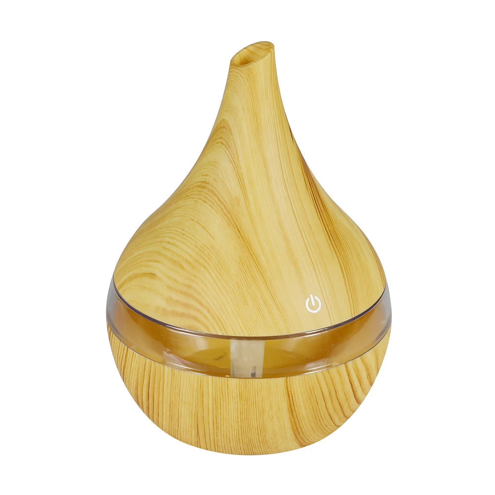 300ml Humidifier Electric Aroma Air Diffuser Wood Ultrasonic Air Humidifier Essential Oil Aromatherapy Cool Mist Maker For Home