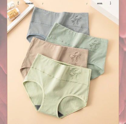 4Pcs/Set Plus Size Women Panties High Waist Body Shaper Underwear Soft Cotton Briefs Grils Panty Sexy Underpants Female Lingerie