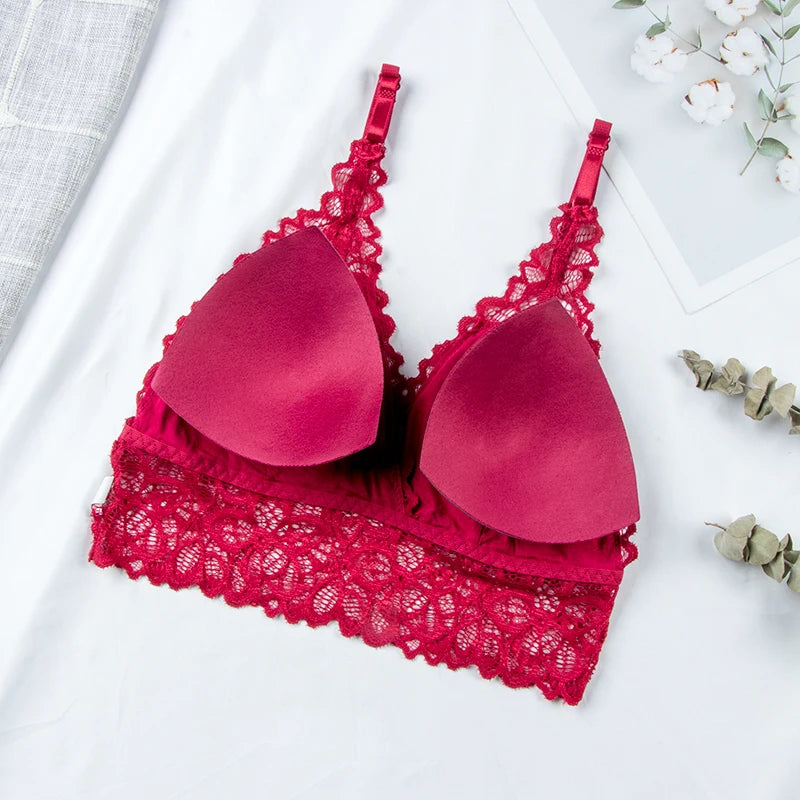 Seamless Lace Bra & Panty Sets Backless Ultrathin Bralette Sexy Padded Lingerie for Women Comfortable Intimates