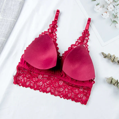 Seamless Lace Bra & Panty Sets Backless Ultrathin Bralette Sexy Padded Lingerie for Women Comfortable Intimates