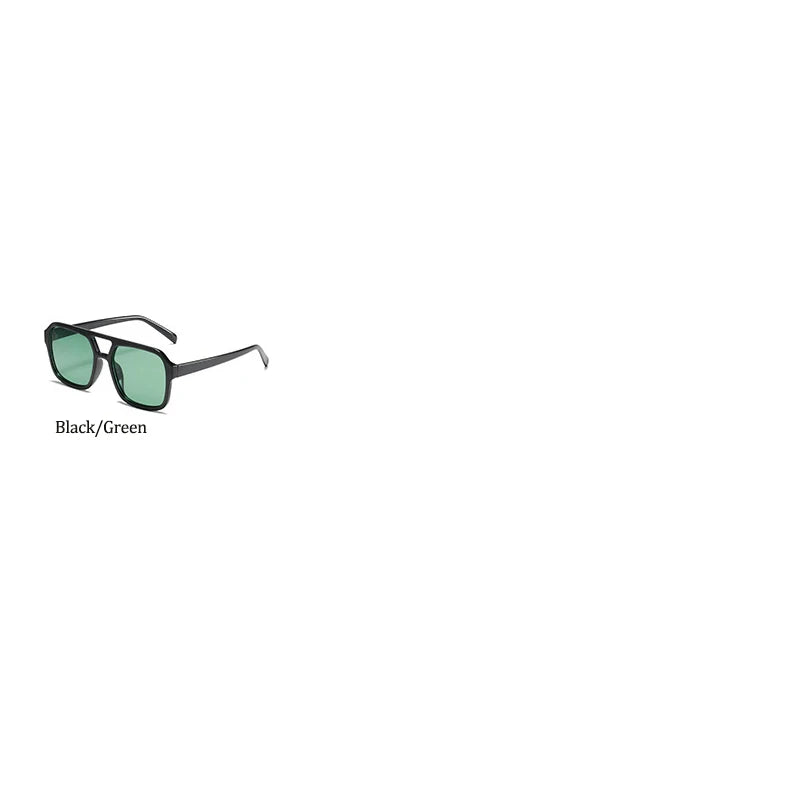 Retro Square Sunglasses Women Men 2025 New Trends Double Beam Yellow Big Sun Glasses Female Oversized Eyewear Shades UV400