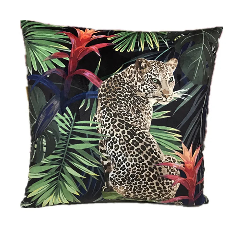 Modern Nordic Style Square Velvet Pillow Covers Soft Polyester Filled Removable Washable Woven Animal/Solid Pattern Decor