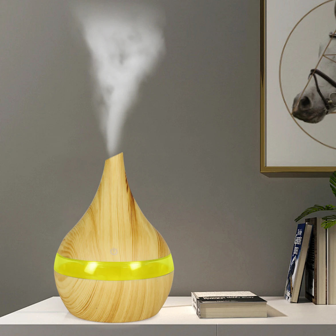 300ml Humidifier Electric Aroma Air Diffuser Wood Ultrasonic Air Humidifier Essential Oil Aromatherapy Cool Mist Maker For Home