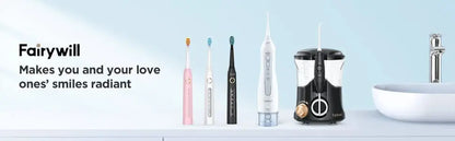 Fairywill Electric Sonic Toothbrush &amp; Water Flosser USB Charge Waterproof 5 Modes 3 Brush Heads Toothbrushes Teeth Cleaner