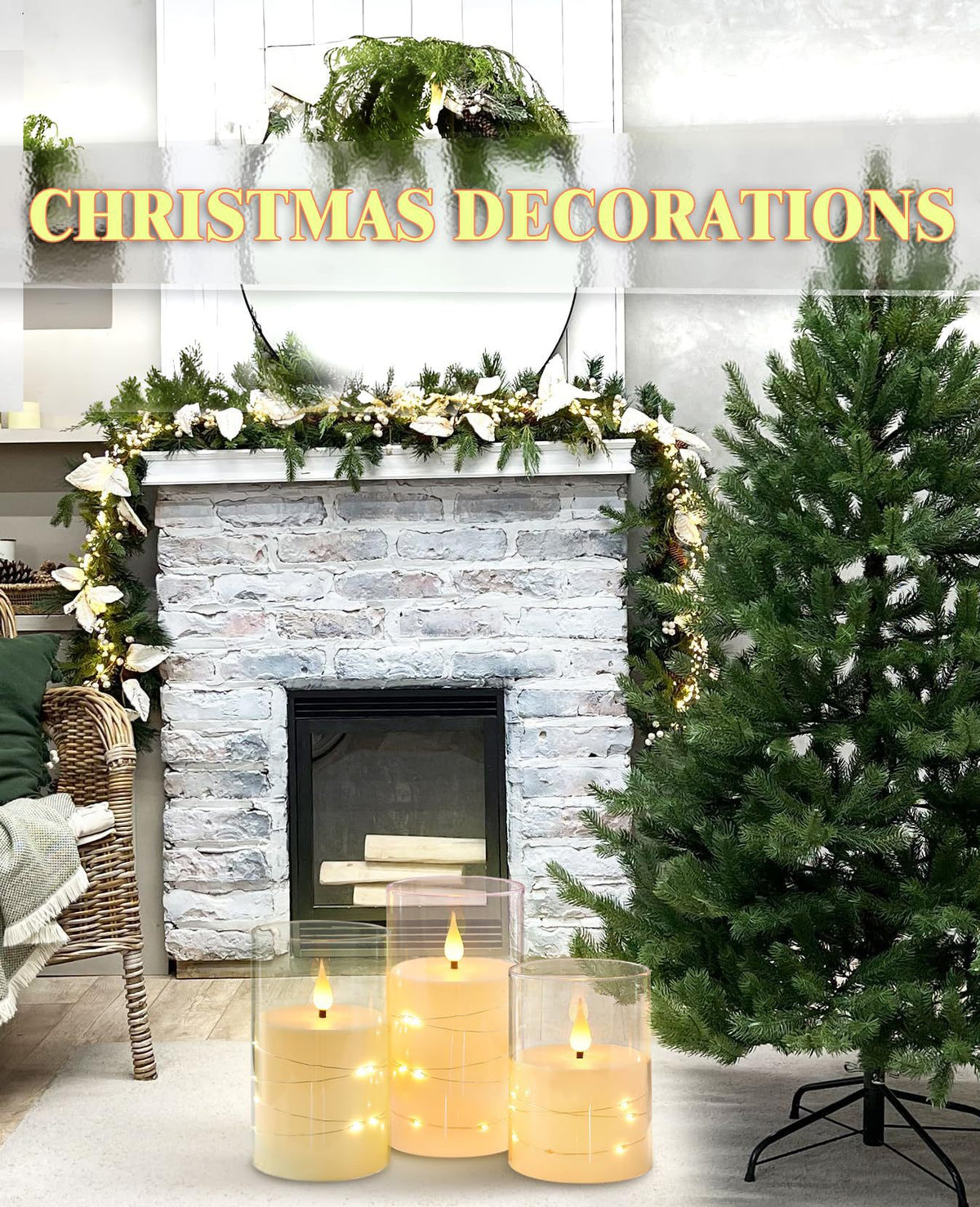 LED Flameless Pencil Candles With Remote Control Battery Operated Home Decor