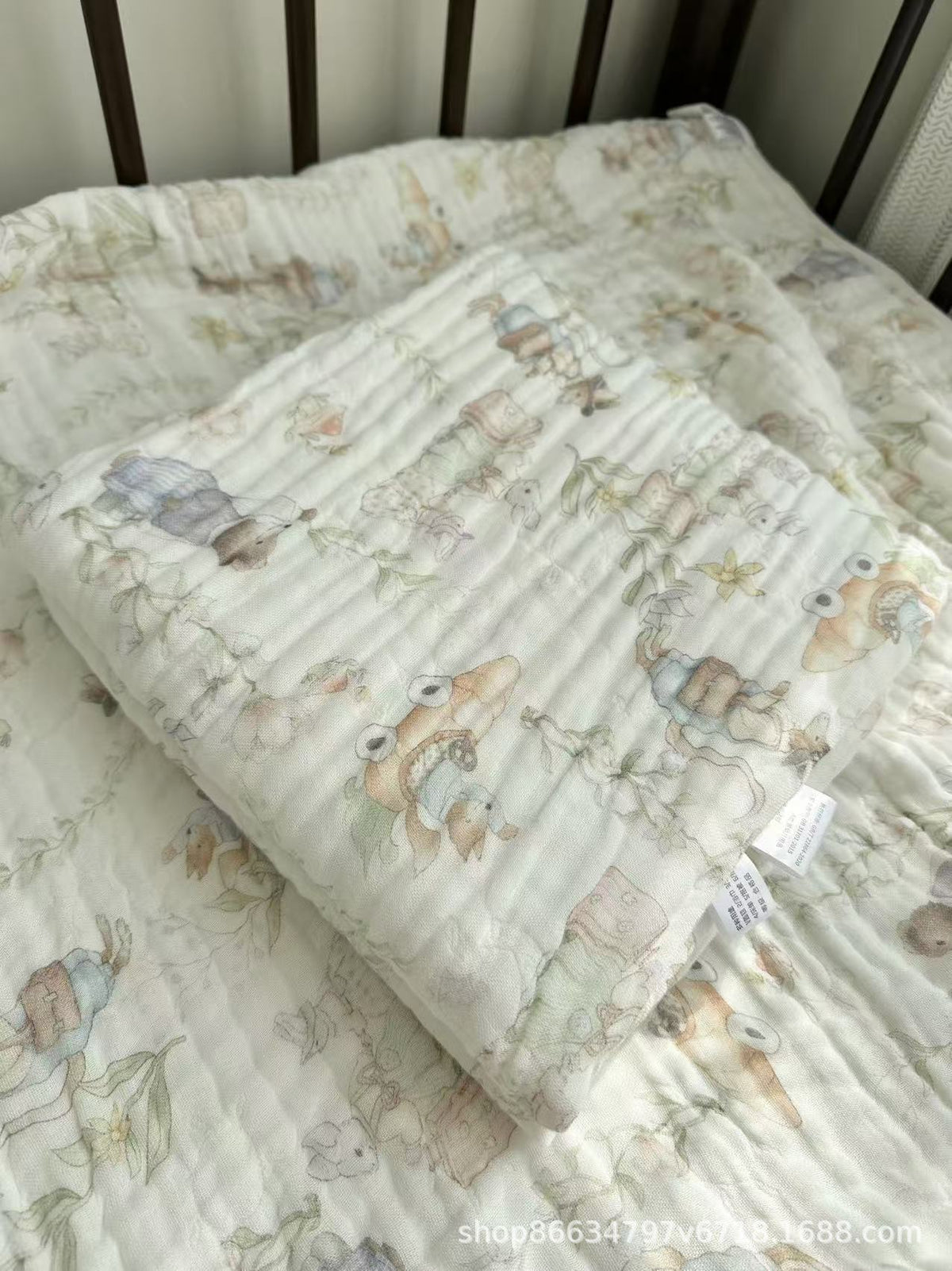 Bamboo Cotton Super Soft Class A Baby Blanket Six-Layer Interwoven Gauze Bath Towel Digital Non-Fluorescent Non-Pilling Sweat-Absorbing Breathable