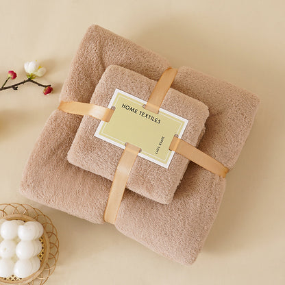 Coral Velvet Towel Mother-Child Set Is Softer and More Skin-Friendly Than Pure Cotton Absorbent Bath Towels, Two-Piece Set