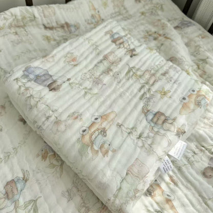 Bamboo Cotton Super Soft Class A Baby Blanket Six-Layer Interwoven Gauze Bath Towel Digital Non-Fluorescent Non-Pilling Sweat-Absorbing Breathable