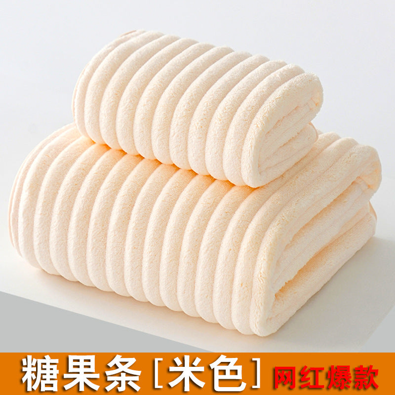 Bath Towel Coral Fleece Absorbent Shawl Beach Towel Warm Wrapping Large Bath Towel Thickened Quick-drying Swimming Gift Bath Towel