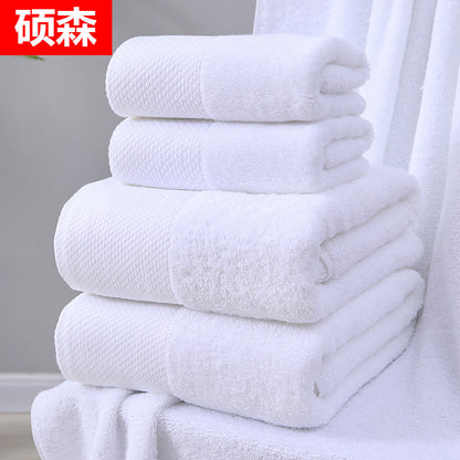 Hotel towel bath towel extra large absorbent pure cotton beauty salon hotel hot spring bed &amp; breakfast white towel bath towel can add Logo