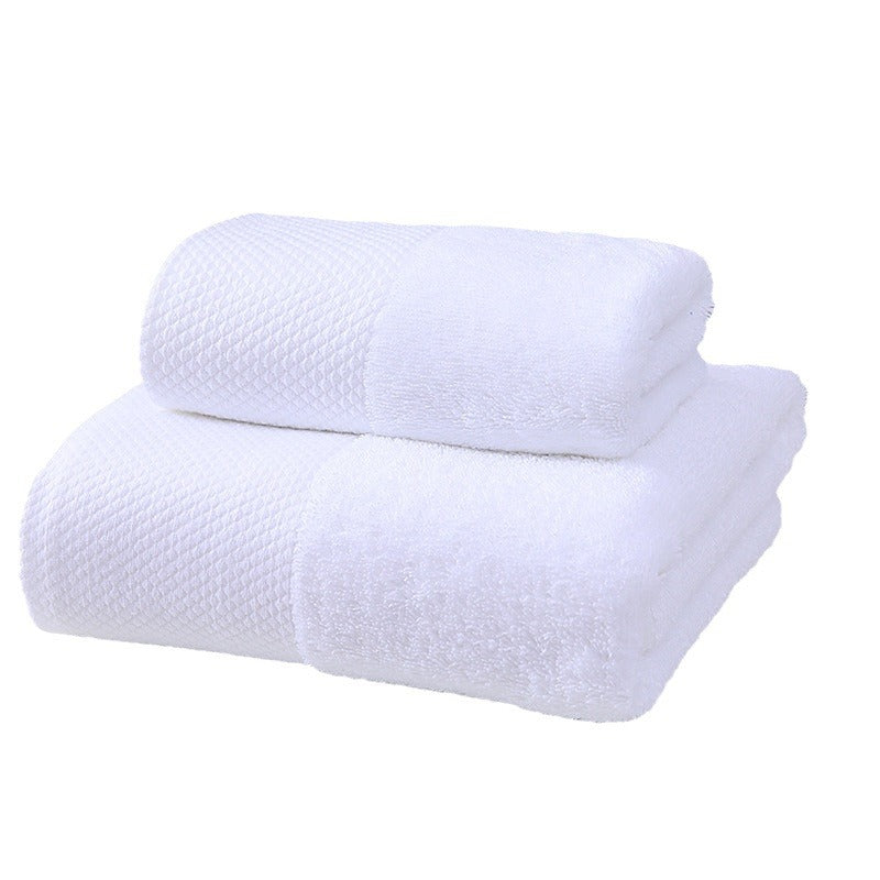 Hotel towel bath towel extra large absorbent pure cotton beauty salon hotel hot spring bed &amp; breakfast white towel bath towel can add Logo