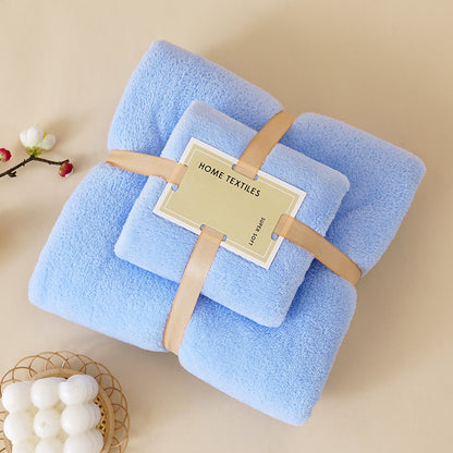 Coral Velvet Towel Mother-Child Set Is Softer and More Skin-Friendly Than Pure Cotton Absorbent Bath Towels, Two-Piece Set