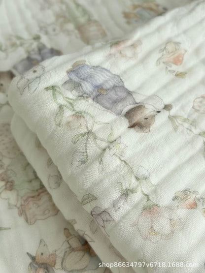 Bamboo Cotton Super Soft Class A Baby Blanket Six-Layer Interwoven Gauze Bath Towel Digital Non-Fluorescent Non-Pilling Sweat-Absorbing Breathable